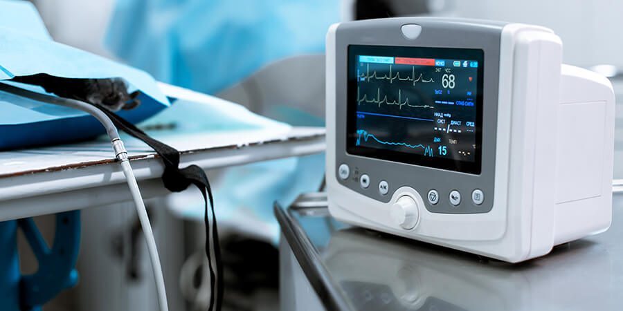 closeup of surgical monitoring equipment